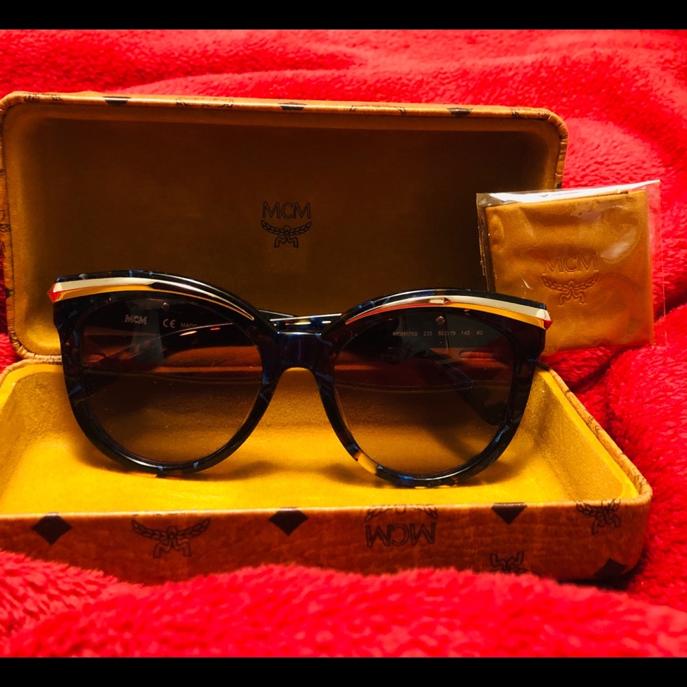 MCM sunglasses w/ case and MCM cleaning cloth